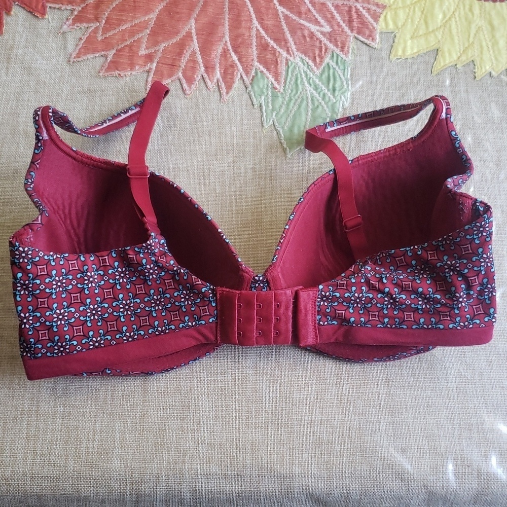 Victoria's Secret Lined Demi Burgundy and Blue Push-Up Bravic 34DDD - Picture 3 of 4